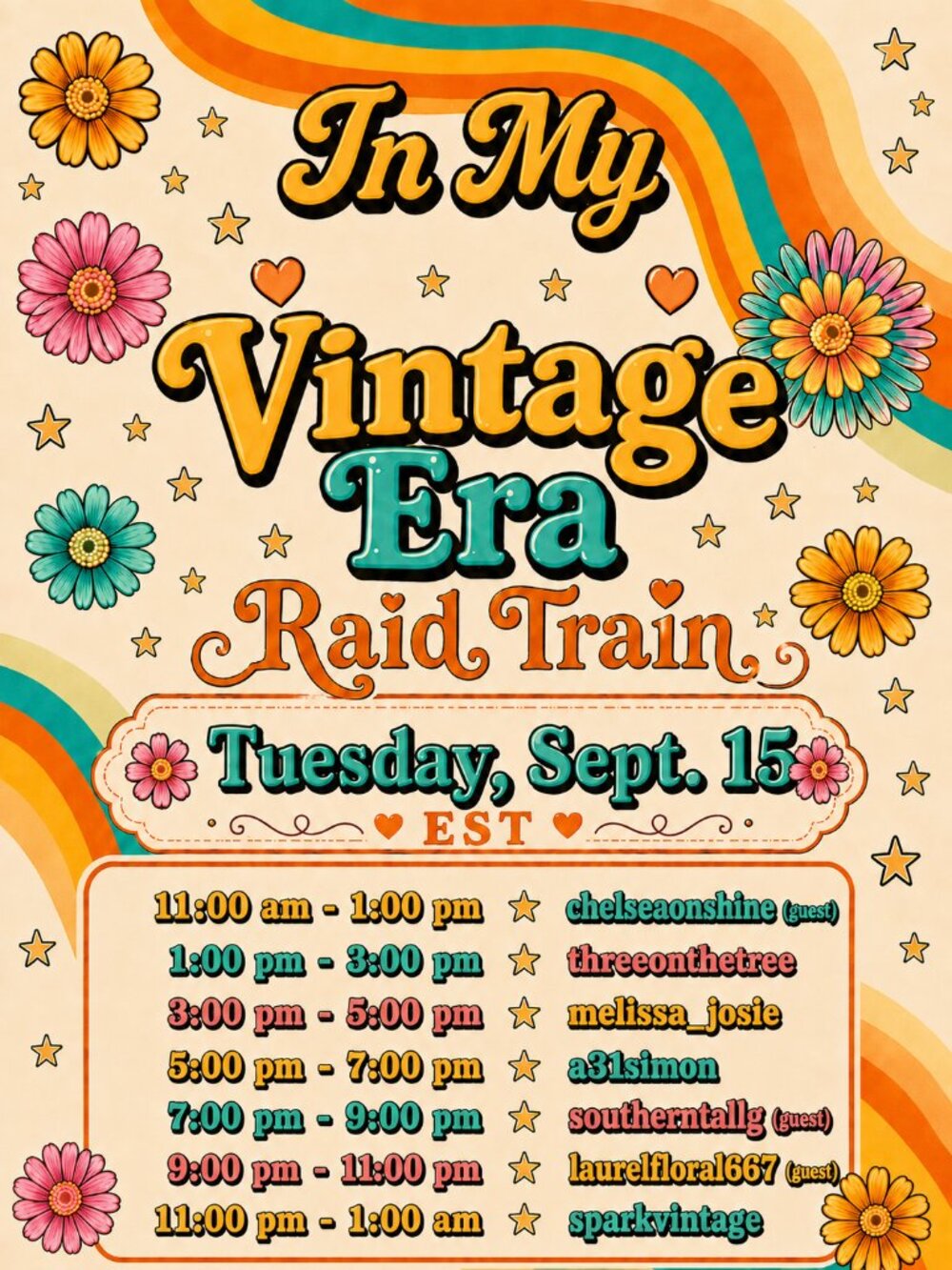 9/15 *In My Vintage Era* Raid Train